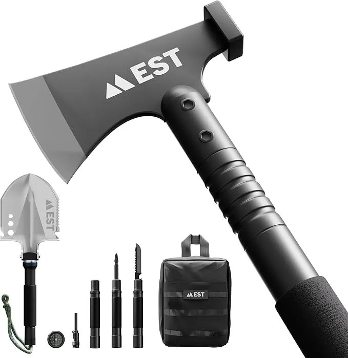 EST Gear Survival Axe Camping Shovel Multitool Kit