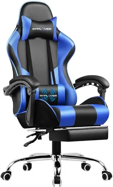 Gaming Chair Computer Chair with Footrest and Lumbar Support for Office or Gaming