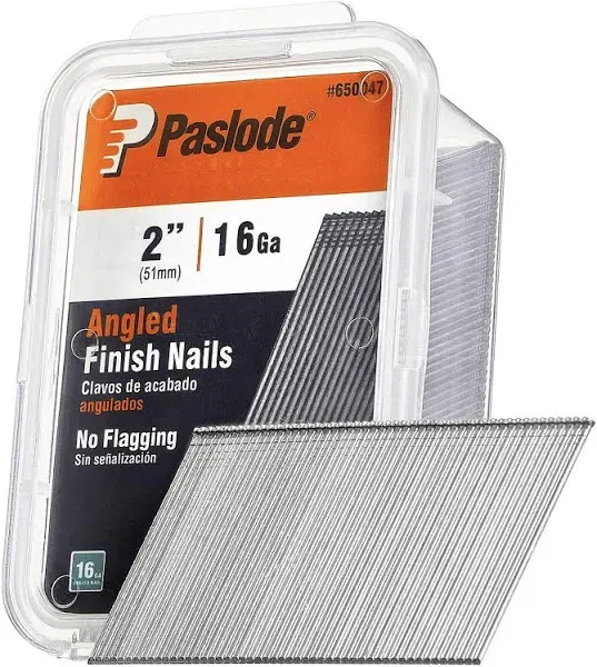 Paslode, Finishing Nail, 650047, 20 Degree Angled Galvanized, 16 Gauge, 2,000...