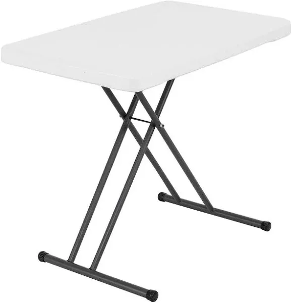 Lifetime Adjustable Folding Laptop Tables, 26 Inch and 30 Inch, White Granite