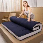 MAXYOYO Padded Japanese Floor Mattress, Queen / Navy