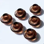 Brown Candlestick Holders Set of 6, Old Fashioned Candle Sticks Holder Decor for