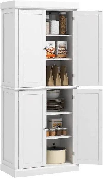 HOMCOM Kitchen Pantry Storage and 4 Adjustable Shelves