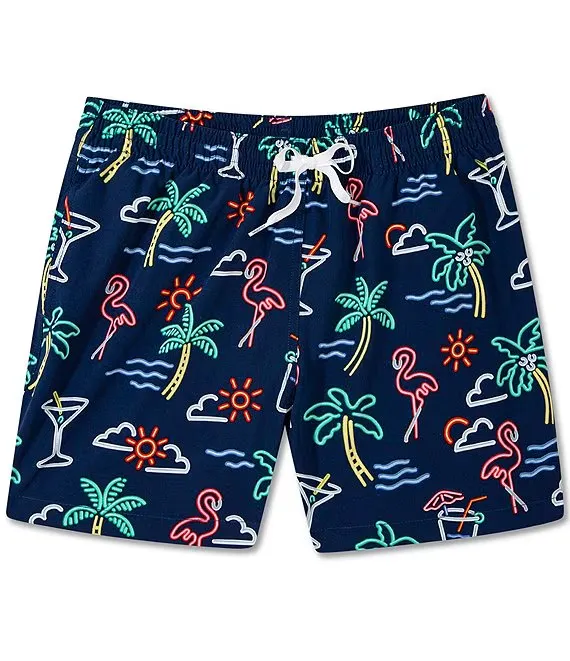 Chubbies Swimming Shorts | Men’s MEDIUM | Neon Lights Flamingo 5.5in Swim Trunks