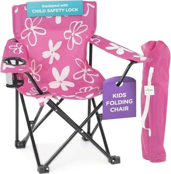 Emily Rose Folding Chair | USA Company | Pink Kid Beach Chair with Safety Loc...