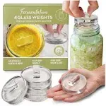 Country Trading Co. Glass Fermenting Weights for Vegetable Pickles (Set of 4)