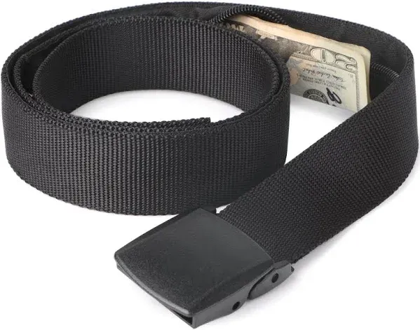 JASGOOD Travel Security Money Belt with Hidden Money Pocket - Cashsafe Anti-Theft Wallet Unisex Nickel free Nylon Belt