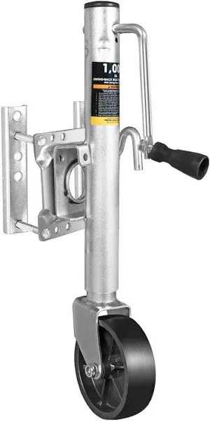 Torin 1000 lbs Trailer Jack with Wheel, Heavy Duty Swivel Boat Trailer Jack Single Whee, 10" Lift, Bolt-on Trailer Tongue Jack for RV Boat ATR39001B