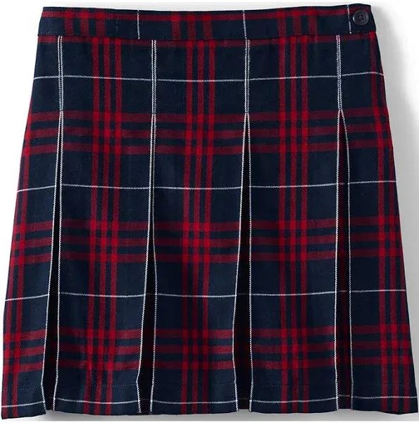 Lands' End Girls' Plaid Box Pleat Skirt