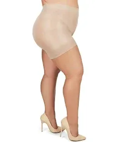 MeMoi Plus Size Curvy Ultra Sheer Control Top Pantyhose