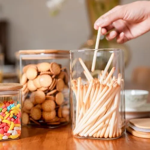 Glass Food Storage Jars Set of 6