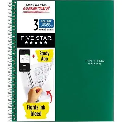 Five Star 3 Sub College Ruled Notebook 150 Sheets