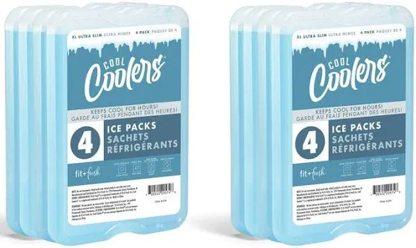 Cool Coolers by Fit Fresh Reusable & Long-Lasting XL Slim Ice Packs