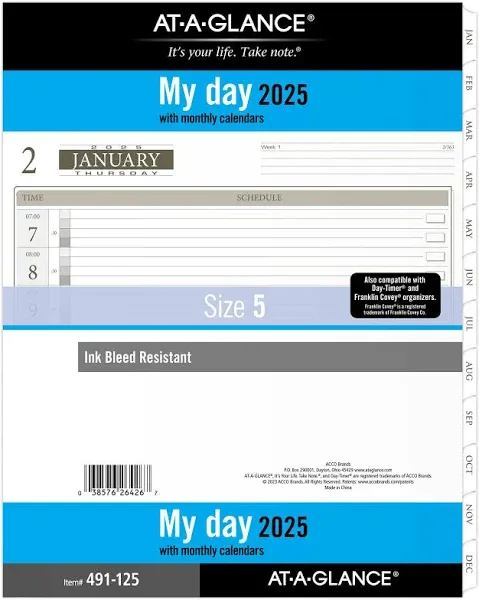 AT-A-GLANCE 2025 Daily Planner