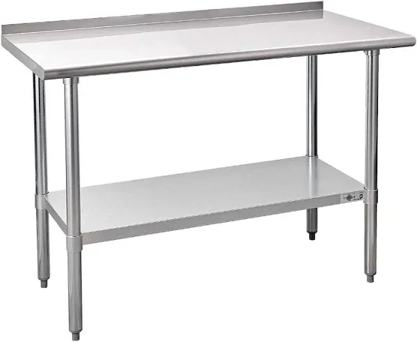 Profeeshaw Stainless Steel Prep Table 60x24 Inch NSF Commercial Work Table with Undershelf Heavy Duty Table for Kitchen Restaurant Home Hotel