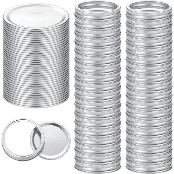 72Pcs Regular Mouth Metal Jar Lids &amp; Rings for Ball, Kerr Jars - Airtight Seal