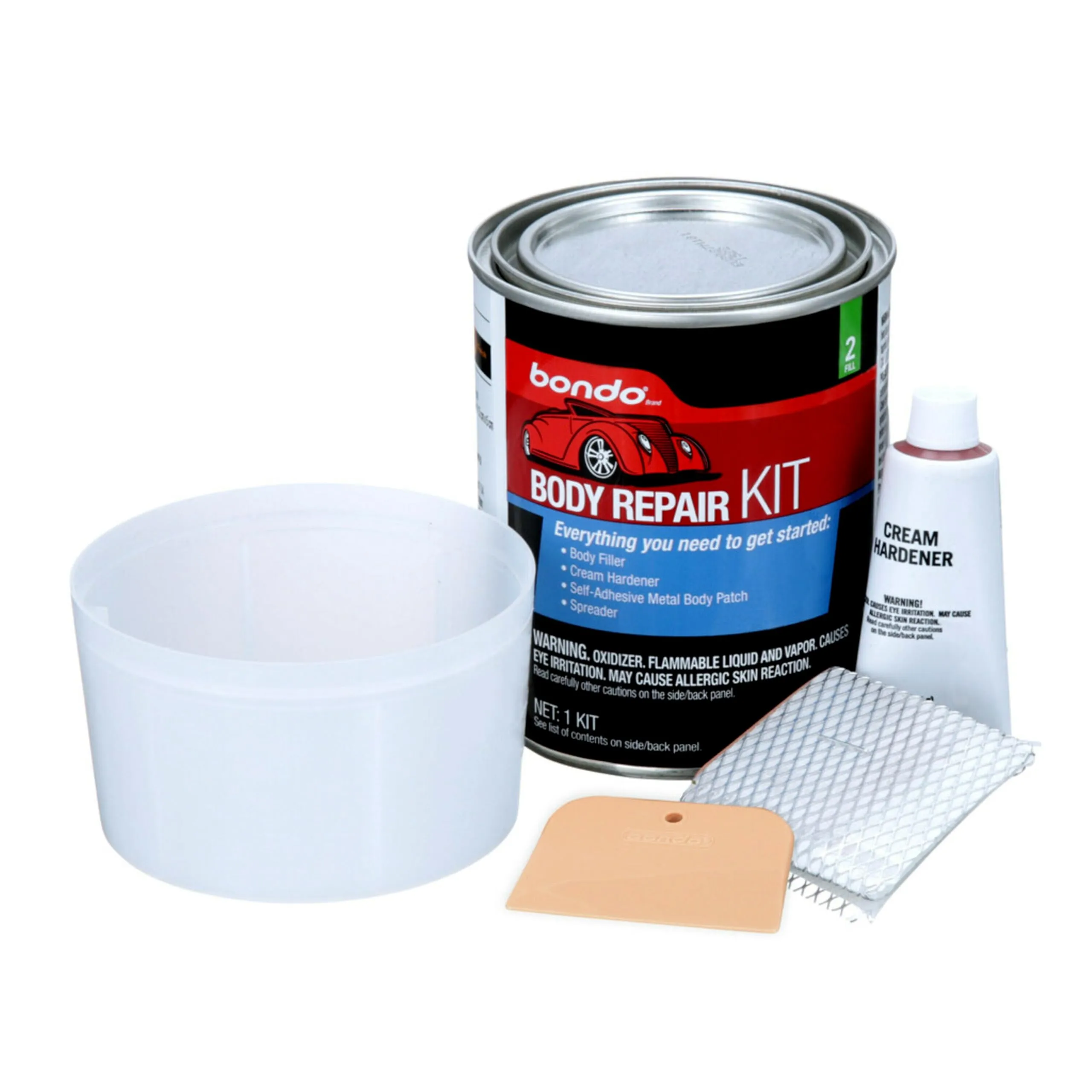 Bondo 1PT Automotive Body Repair Kit. It contains body filler; color change c...