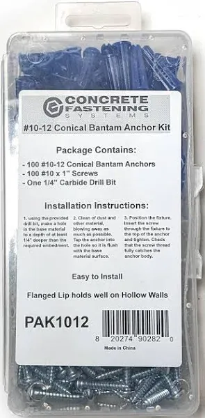 Confast Drywall Wall Anchor Kit #10-12