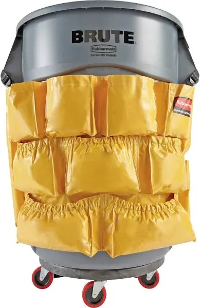 Rubbermaid Commercial Brute Caddy Bag 12 Pockets Yellow 264200YW