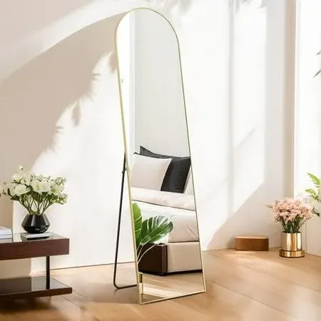 Stylish Arched Full-Length Mirror with Stand - 16&#034;x59&#034; Floor Mirror