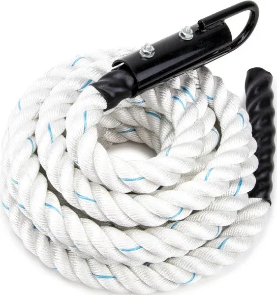 Crown Sporting Goods 1.5&#034; Gym Climbing Rope for Adults - Poly Dacron Twist wi...