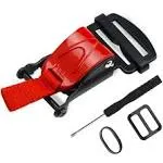 URLWALL Helmet Quick Release Buckle Replacement Kit, All Stainless Steel Ratcheted Helmets for Chin Strap Up to 1", Motorcycle Helmets Accessories, Compatible with Half, 3/4, Full Face Helmet (Red)