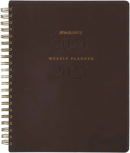 AT-A-GLANCE Signature Collection Academic 2023-2024 Weekly Monthly Planner Brown