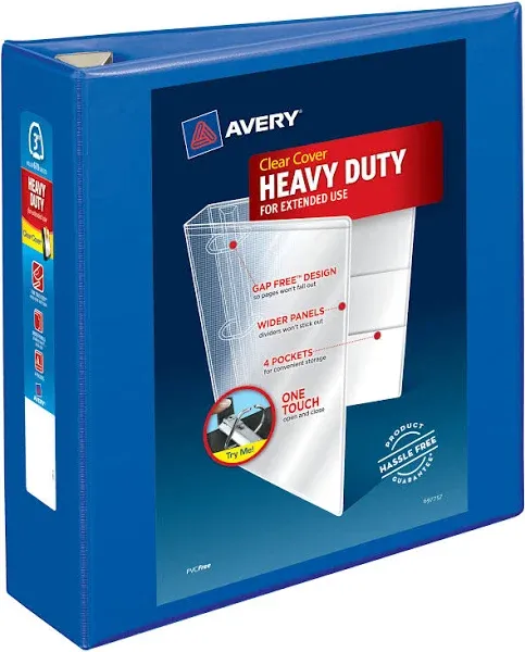 Avery One Touch EZD Heavy-duty Binder - Pacific Blue Blue