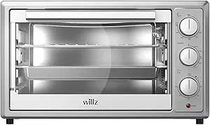 Willz WTH1215S4MC15 Countertop Toaster Oven, Pull Down Door Handle, 5 Cooking Programs, Minutes Timer, 1500W/120Volts, 42L Manual, Stainless Steel