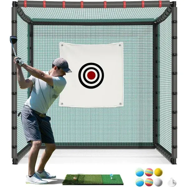 DWVO Golf Cage 10x10x10FT / 7x7x7Ft Golf Hitting Cage with Frame and Net