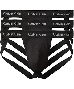 Calvin Klein Cotton Stretch Jockstraps 3 Pack Black Logo Waistband Size Medium