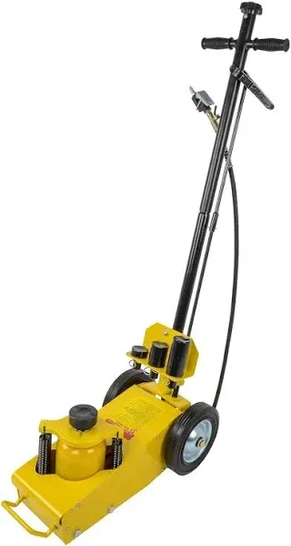 JEGS Air Over Hydraulic Air Jack - 22 Ton Air Hydraulic Floor Jack (44,000lbs) Capacity - 120 to 200 PSI Operating Range - Yellow Steel Heavy Duty Air Hydraulic Jack