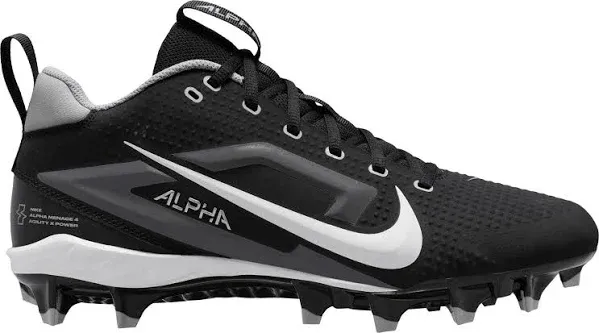 Nike Alpha Menace 4 Varsity Football Cleats Black White FN0027-001 Mens Size 13