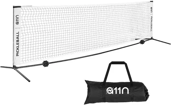 A11N Portable Pickleball Net for Driveway - Half Court size, 11ft Net for Pickleball, Kids tennis, Soccer Tennis