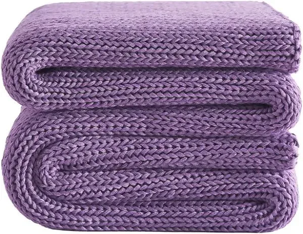 L'AGRATY Knitted Weighted Blanket - 60"x80" 20lbs Cooling Chunky Knit Heavy Blanket for Adults Braided Crochet Throw Thick Cable Yarn Knit Decorative Blanket No Beads Evenly Weighted Machine Washable