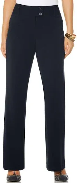 Rafaella Missy Curvy Fit Gabardine Bootcut Stretch Dress Pants With Pockets