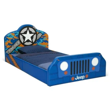 Jeep Upholstered Twin Bed by Delta Children, Blue