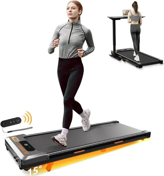 Under Desk Treadmill, Walking Pad 2 in 1 for Walking and Jogging, Portable Walking Treadmill with Remote Control Lanyard for Home/Office, 2.5HP Low-Noise Desk Treadmill in LED Display