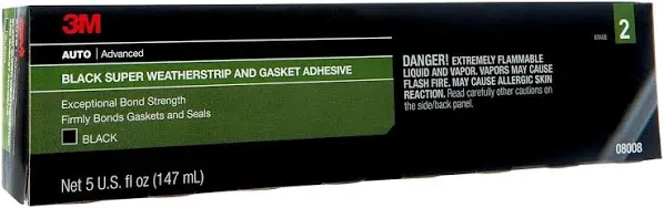 3M 08008 Black Super Weatherstrip and Gasket Adhesive, 5 fl oz