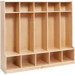 5-Section Coat Locker with Bench