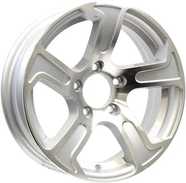 eCustomrim 2-Pack Aluminum Trailer Wheels 14X5.5 14 X 5.5 5 Lug 4.5 Center Summit Silver Rim