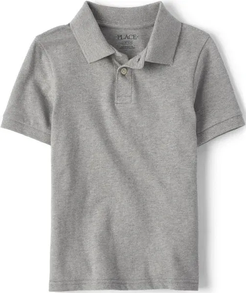 The Children&#039;s Place Boys Uniform Pique Polo in Gray | Size Medium (7/8)