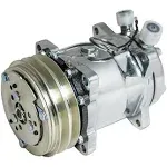 1964-1977 Chevelle Sanden 508 Style Silver Clutch AC Compressor, V-Belt Pulley, Chrome HC5003C