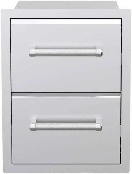 Spire Vertical Double Drawers (10"/10"), Stainless Steel, Universal Mount, Perfect for Outdoor Kitchens, Grilling, BBQ, Cooking, 780-0016B