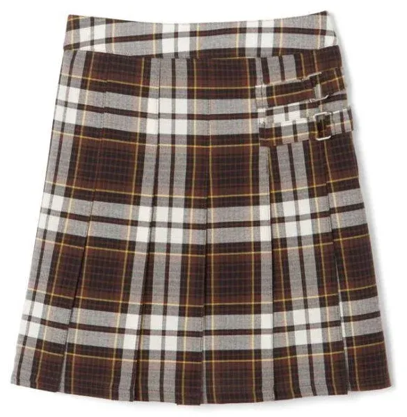 GIRLS PLAID PLEATED 2 TAB SCOOTER