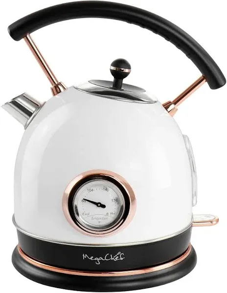 1.8 Liter Half Circle Electric Tea Kettle with Thermostat Kitchen Fashion White