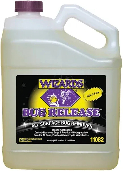 Wizards Bug Release - All Surface Bug Remover and Wash for All Vehicles - Softens and Neutralizes Acidic Bug Protein - Doubles as Spot Cleaner and Pre-Soak Car Cleaner - 1 Gallon