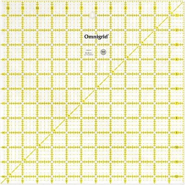 Omnigrid Square Ruler, 12-1/2" x 12-1/2"