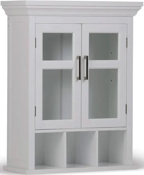 Simplihome Bath Cabinet with Cubbies Avington Pure White