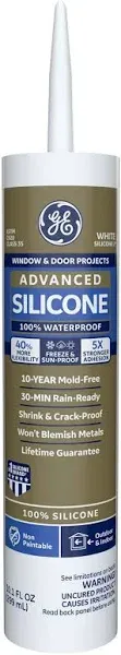 GE Advanced Clear Silicone Window & Door Sealant 10.1 oz